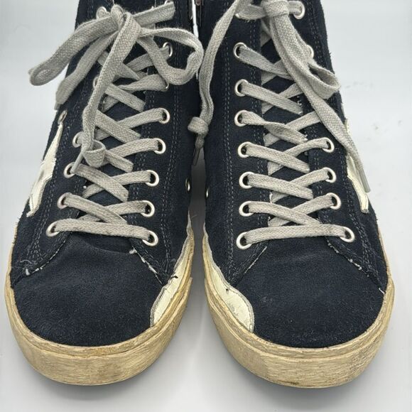 Golden Goose Deluxe Brand Francy High-Top Sneakers DU size 37/ US 7 Navy - Picture 4 of 13